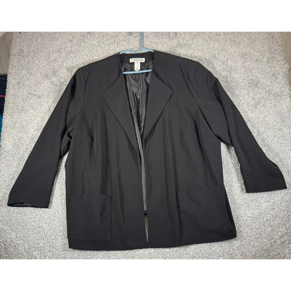 Versailles Blazer Womens 30W Plus Office Minimalist Open Front Vintage 90s Retro - Picture 1 of 11
